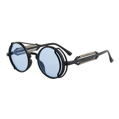 Retro Style Punk Sunglasses With Reflective Lenses