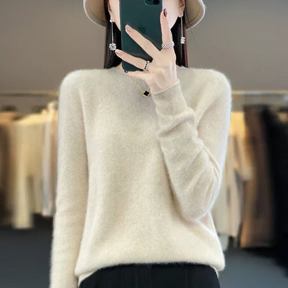 Pure Wool Crew Neck Sweater for Women