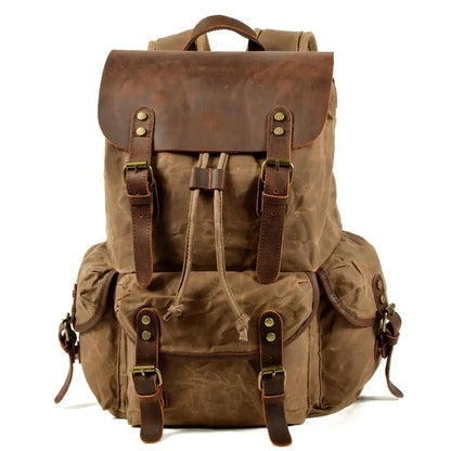 Durable Hiking Leather Backpack - Lusomart