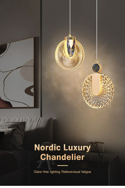 Luxury Crystal Glass Pendant Lighting Fixture