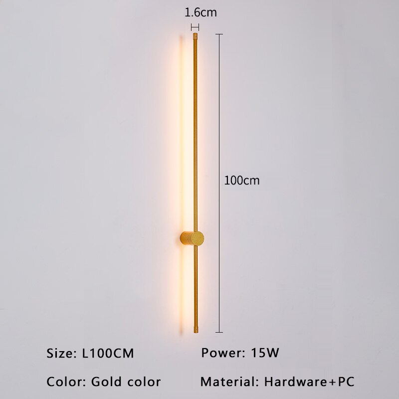 Sleek Gold And Black LED Wall Lamp