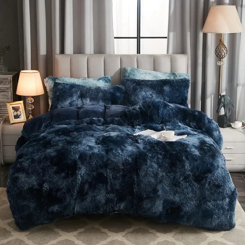 Soft Luxe Duvet Cover With Fuzzy Faux Fur Trim