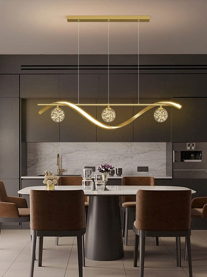 Elegant Curved Ceiling Chandelier