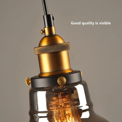 Vintage Glass Drop Light Fixture for Living Rooms