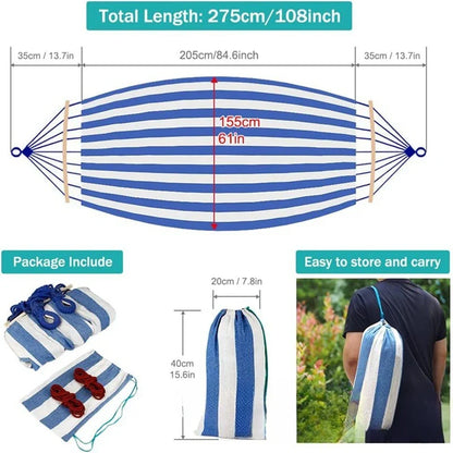 Durable Outdoor Hammock with Wooden Frame for Camping