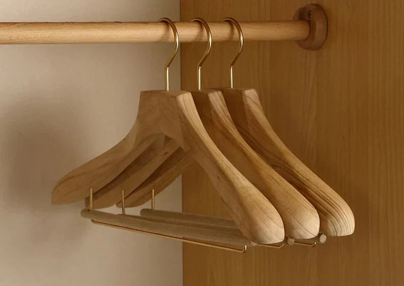 Luxury Wooden Broad Shoulder Clothes Hangers Set of 2