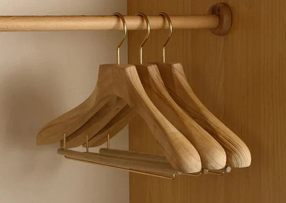 Luxury Wooden Broad Shoulder Clothes Hangers Set of 2
