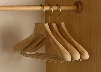 Premium Wooden Closet Hangers 2 Pack Wide Shoulders