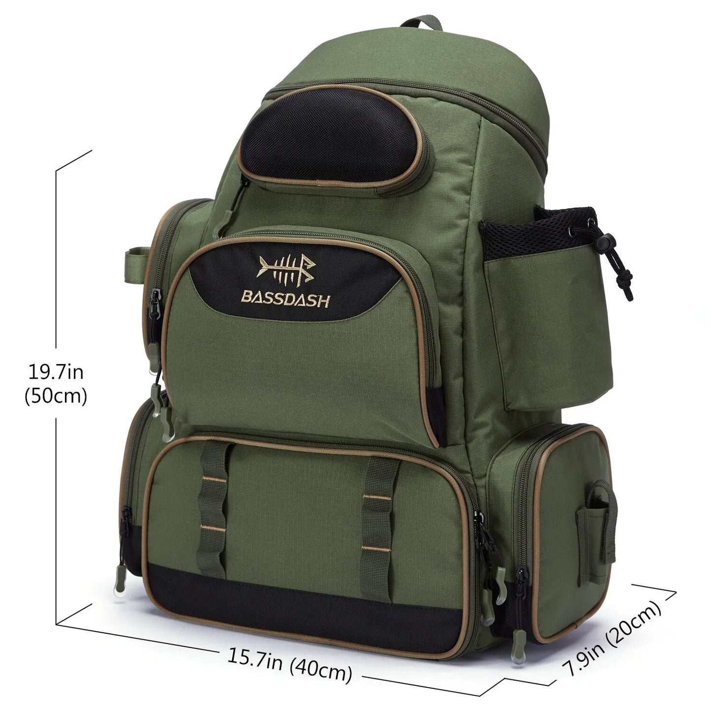 Waterproof Fishing Gear Backpack with Rod Holder