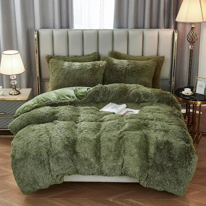 Soft Luxe Duvet Cover With Fuzzy Faux Fur Trim