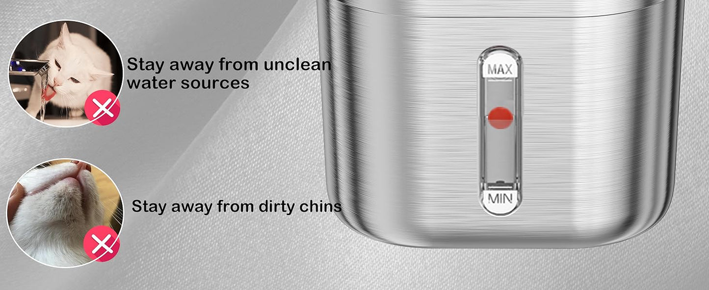 Pet Stainless Steel Automatic Cat Water Fountain
