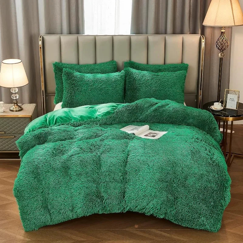 Soft Luxe Duvet Cover With Fuzzy Faux Fur Trim