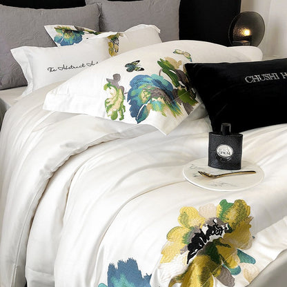 Luxurious Soft Cotton Duvet Cover Set with Embroidery