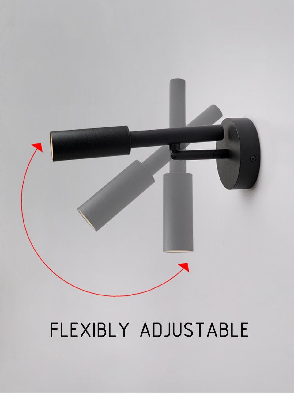 Flexible Black Adjustable Wall Reading Lamp
