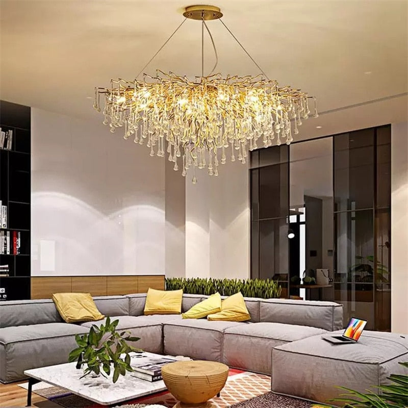 Luxury Crystal Drop LED Ceiling Light