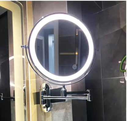 Compact LED Lighted Makeup Mirror with Rechargeable Battery