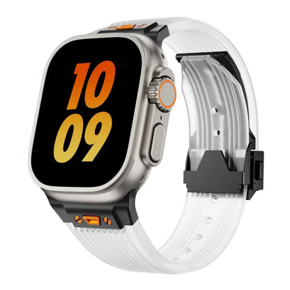 Soft Clear Apple Watch Silicone Strap Daily Wear