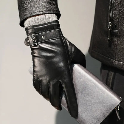 Warm Touch Leather Gloves with Soft Cuffs