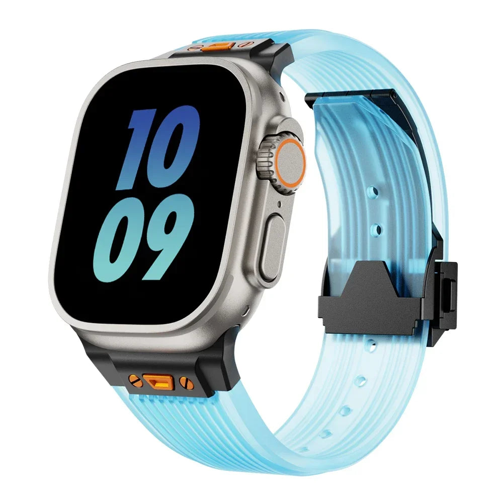 Soft Clear Apple Watch Silicone Strap Daily Wear