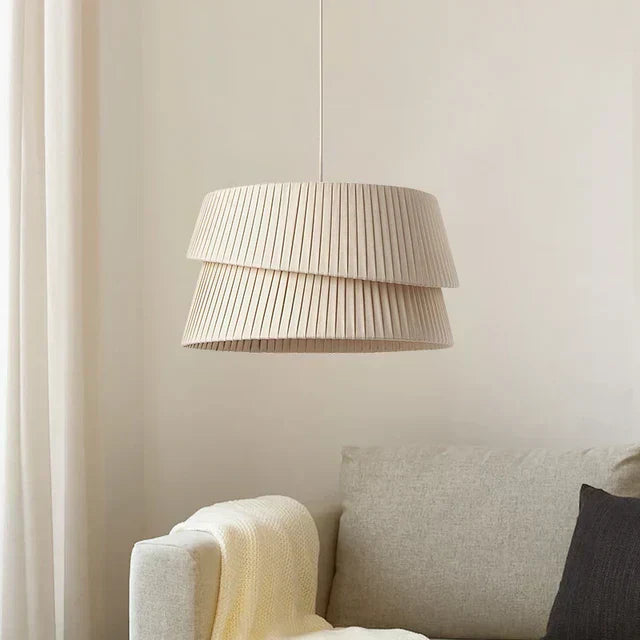 Simple Linen Shade Chandelier