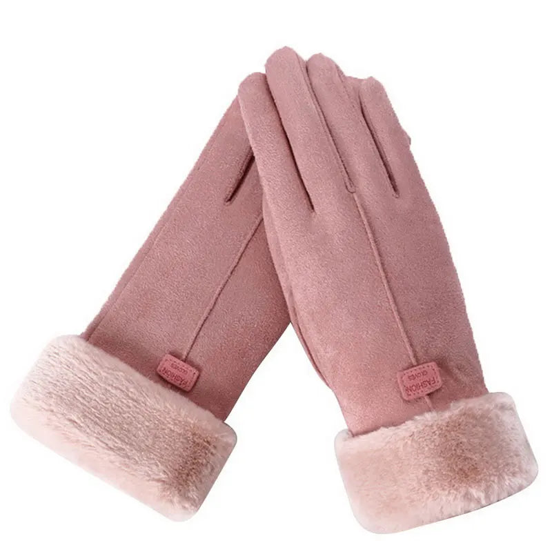 Warm Pink Waterproof Touchscreen Winter Gloves