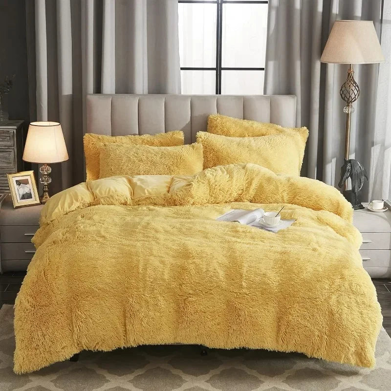 Soft Luxe Duvet Cover With Fuzzy Faux Fur Trim