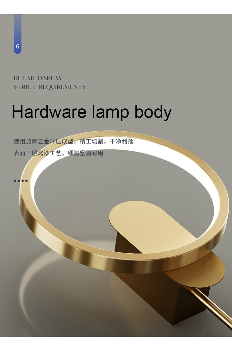 Contemporary Gold LED Wall Lamp 24W