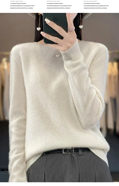 Pure Wool Crew Neck Sweater for Women