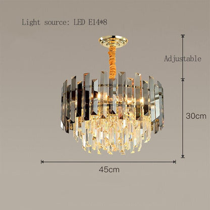 Circular Glass LED Lamp With Brass Decoration