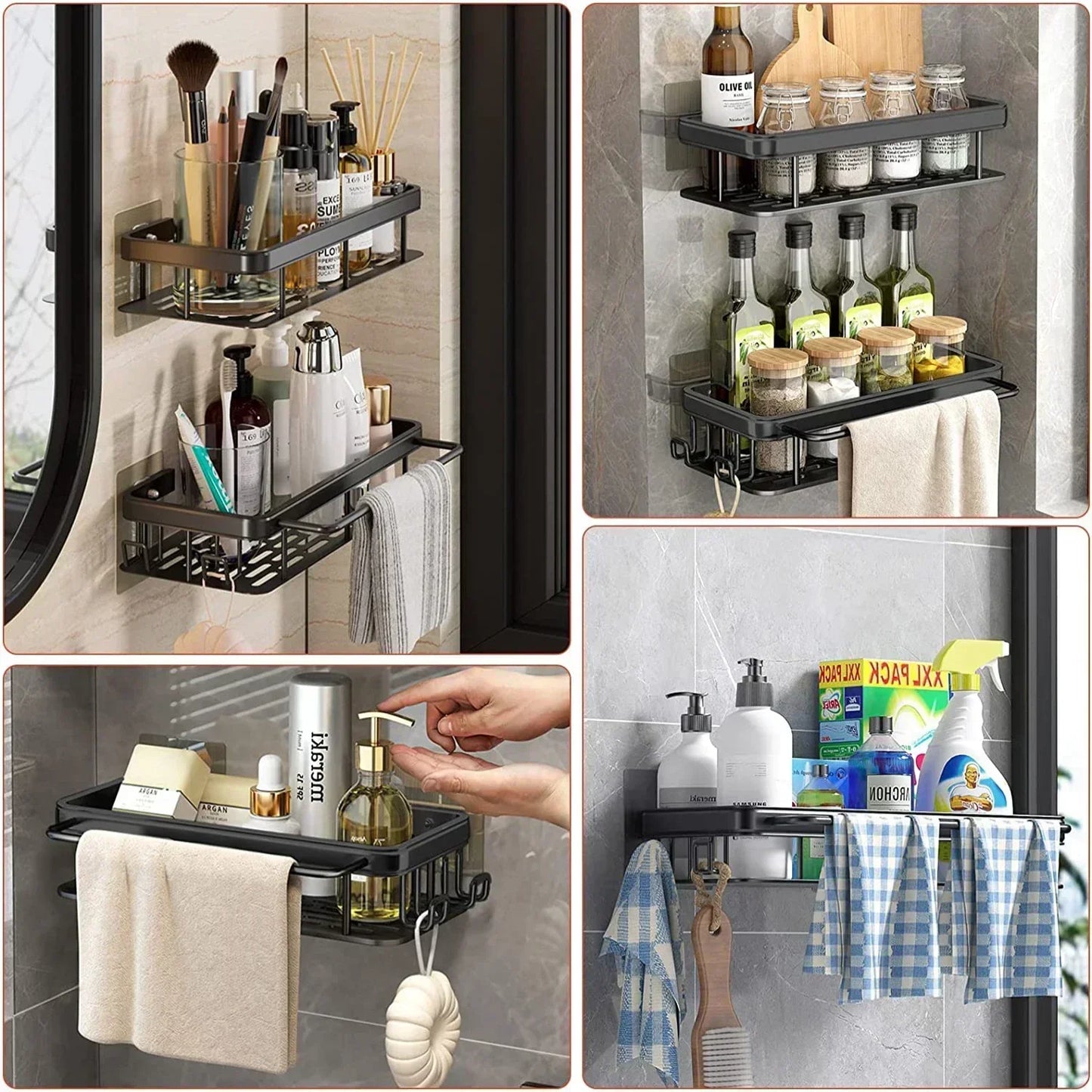 Wall Mounted Bathroom Storage Shelf