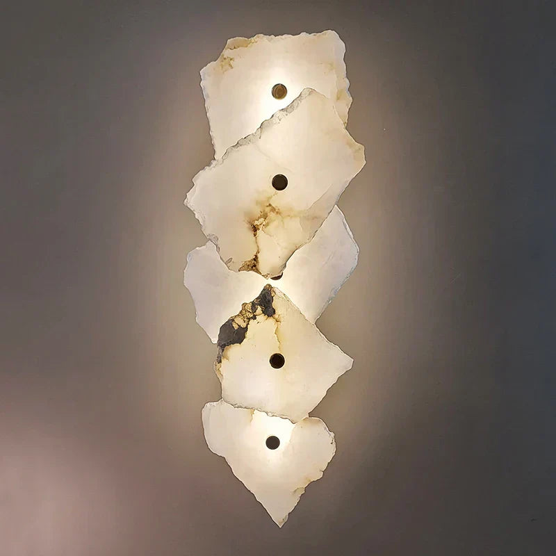 Luxury Marble LED Wall Light With Copper Details - Lusomart