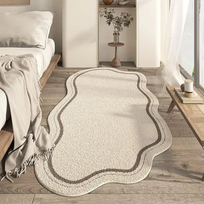 Beige Unique Shag Rug | Simple Anti-Slip Plush Mat
