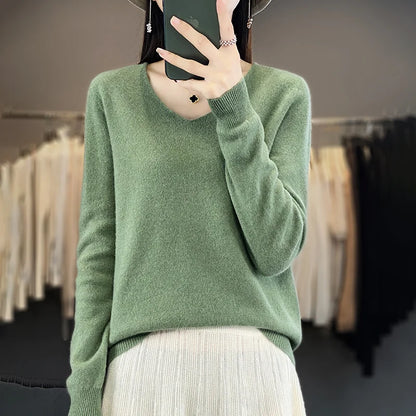 Soft Australian Merino Wool V-Neck Sweater