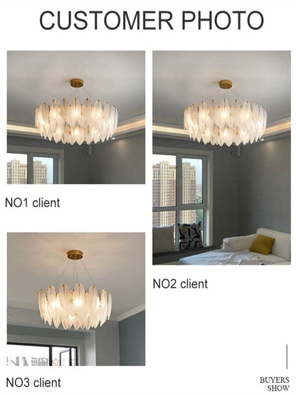 Luxury Feather Crystal Chandelier