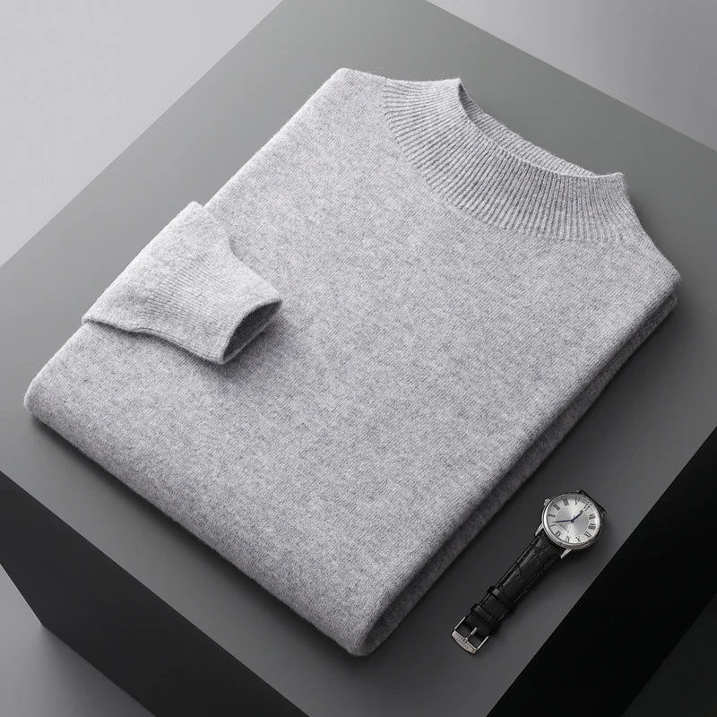 Warm Mens Merino Wool Crew Sweater