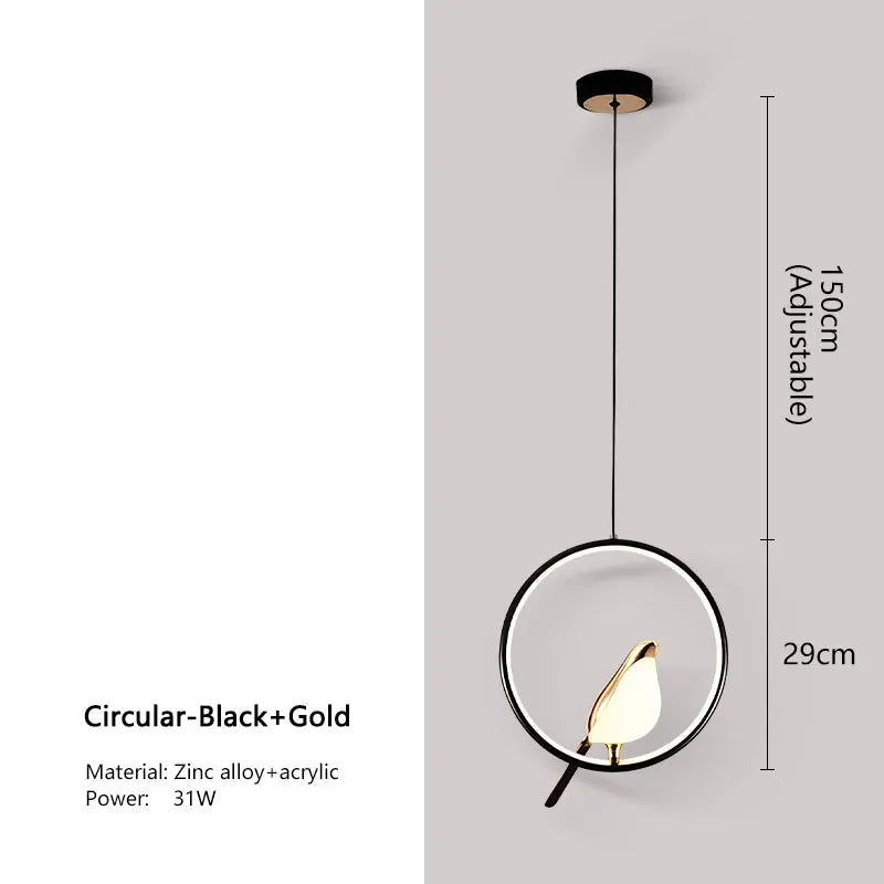 Modern Black Crystal Pendant Ceiling Light Fixture
