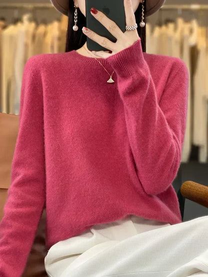 Cozy Women's Crew Neck Merino Wool Sweater