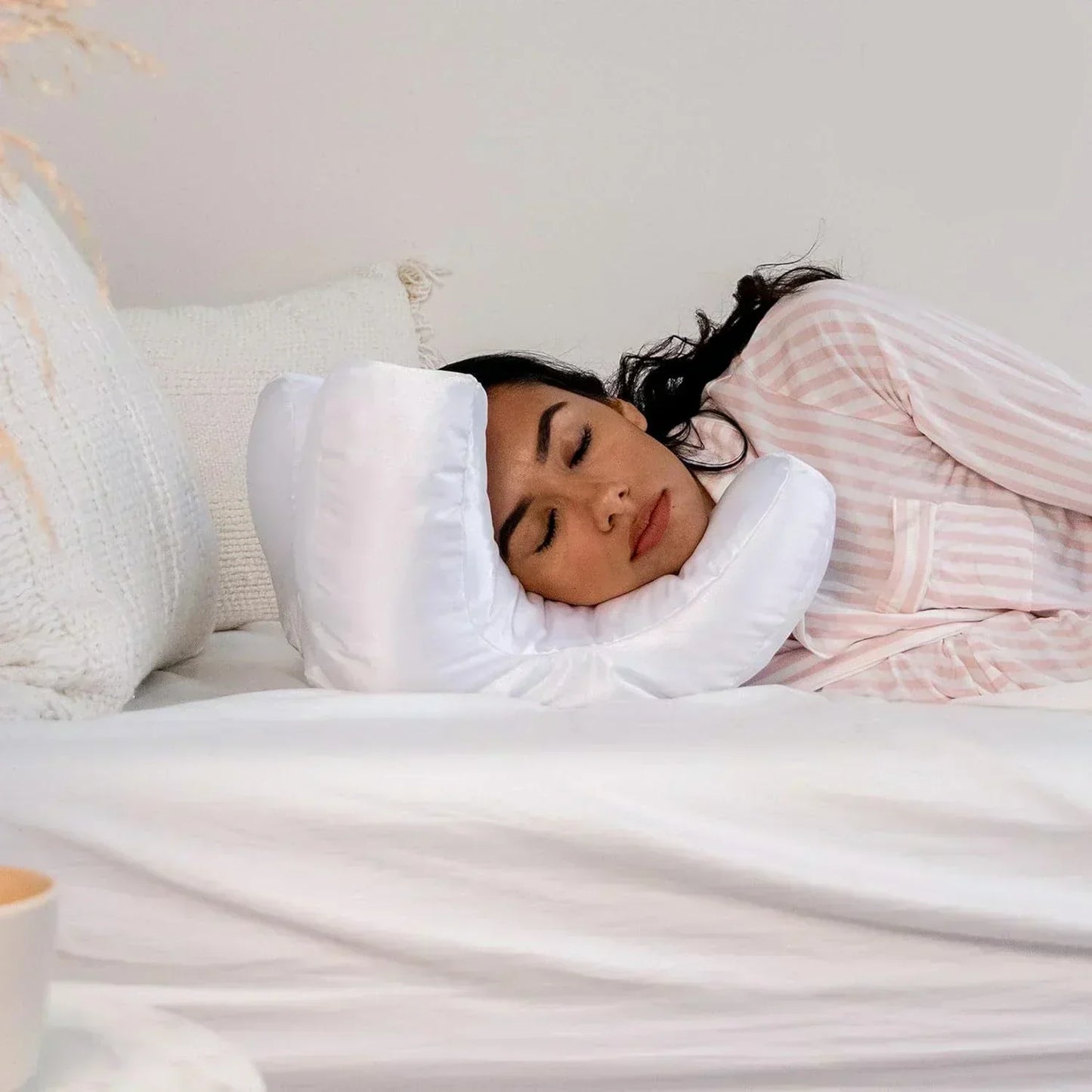 Soft Plush Face Pillow with Smooth Satin Cover