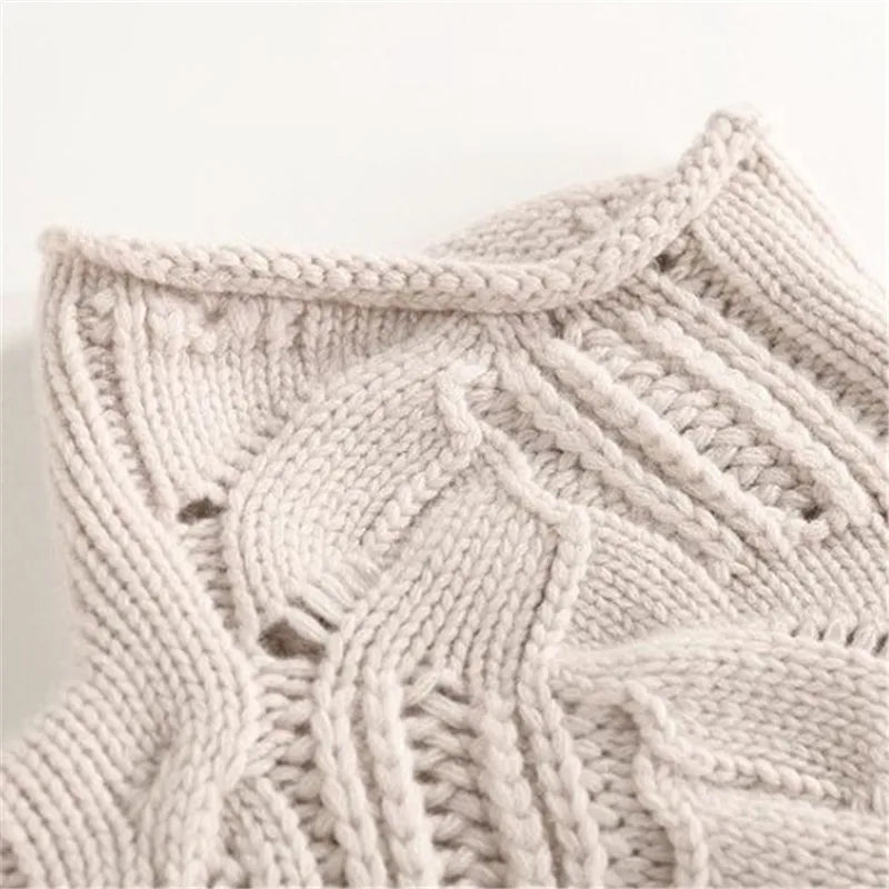 Warm High Neck Knit Sweater In Soft Fabric