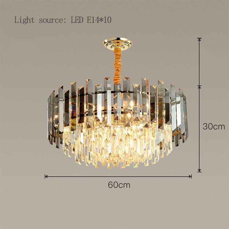 Circular Glass LED Lamp With Brass Decoration
