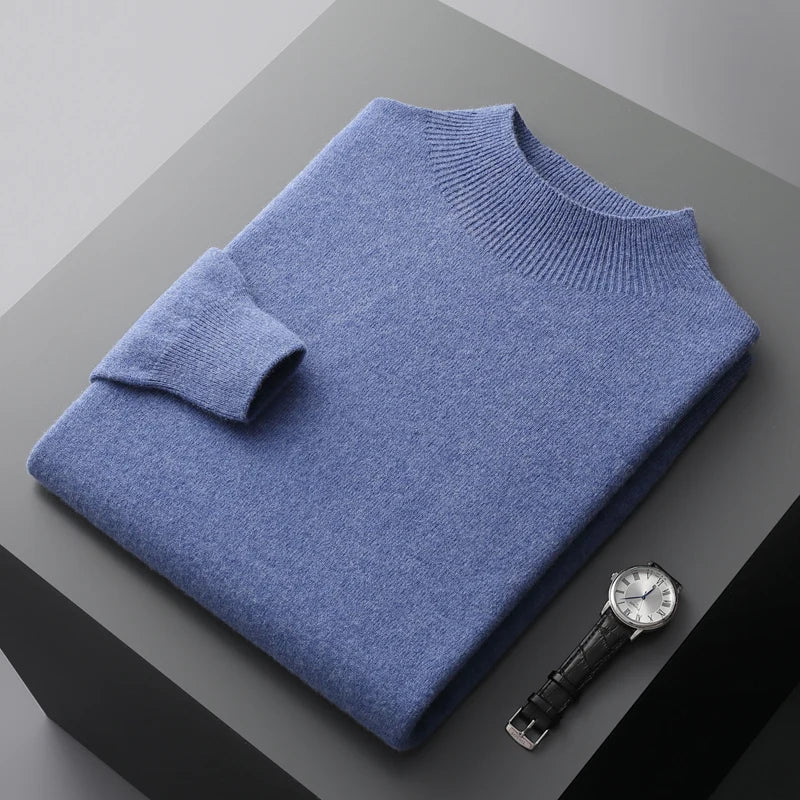 Warm Mens Merino Wool Crew Sweater