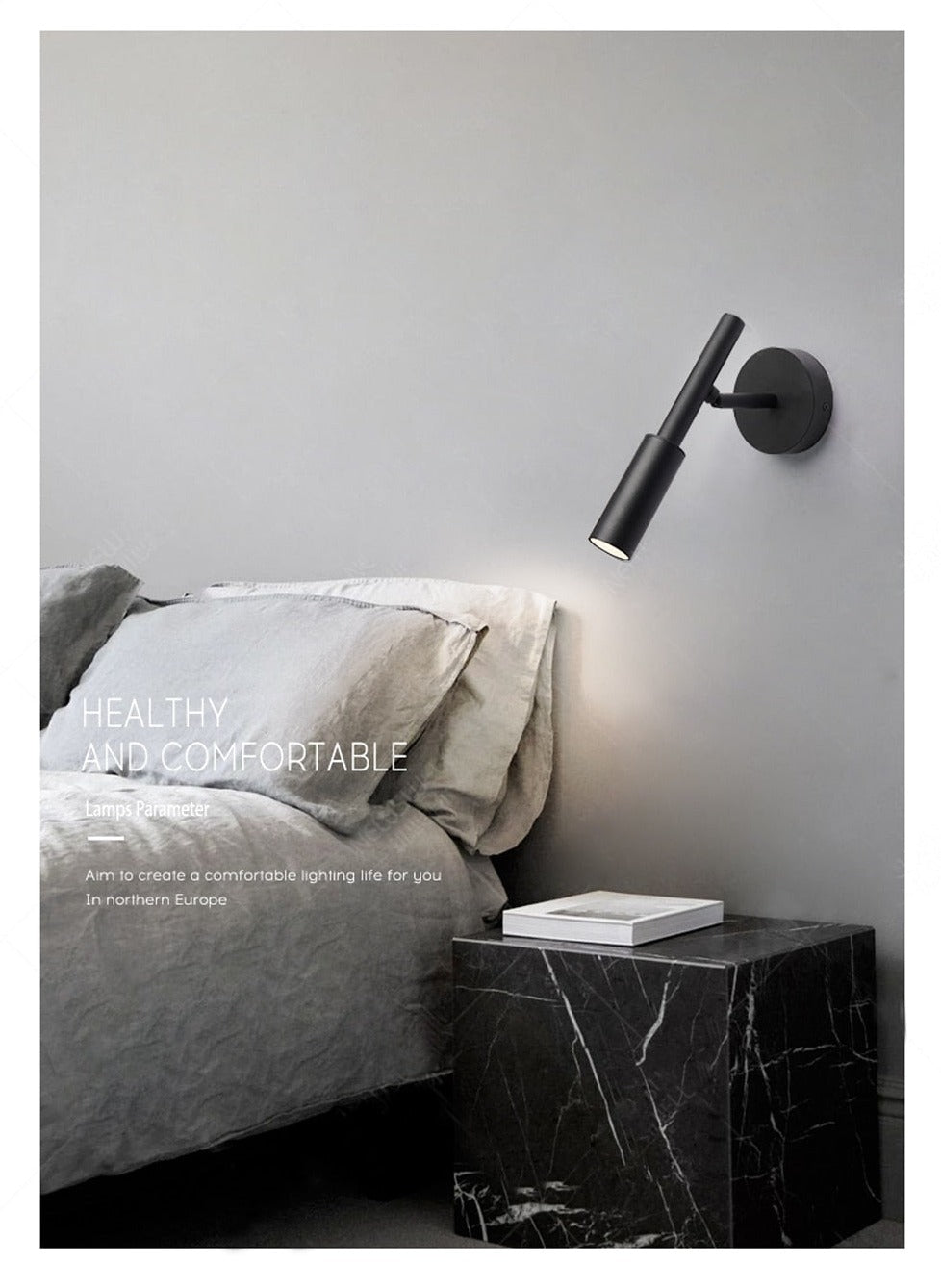 Flexible Black Adjustable Wall Reading Lamp