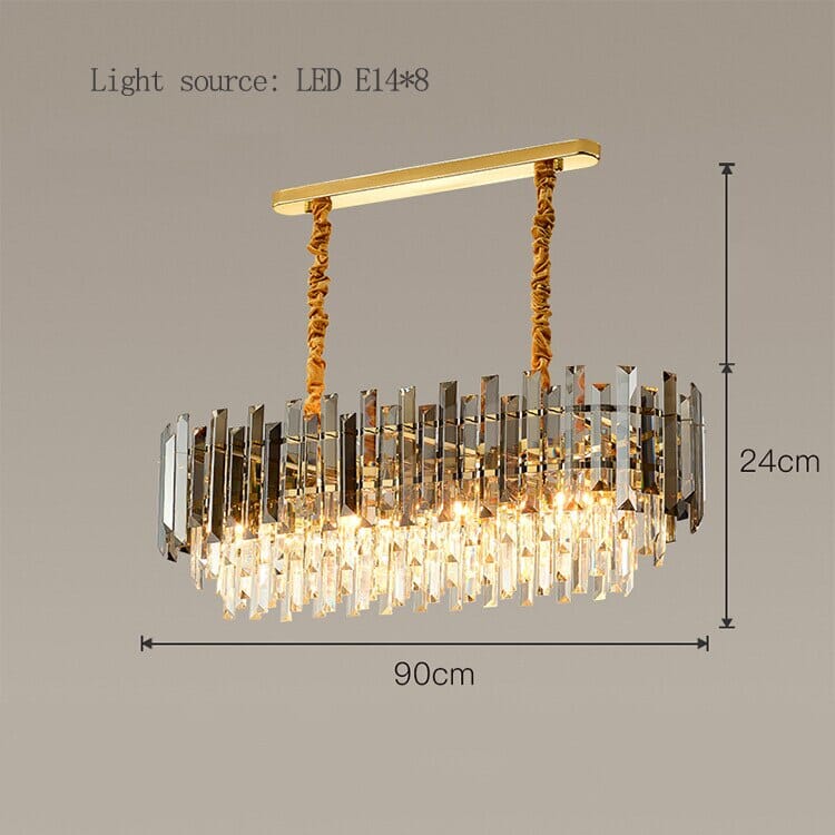 Circular Glass LED Lamp With Brass Decoration