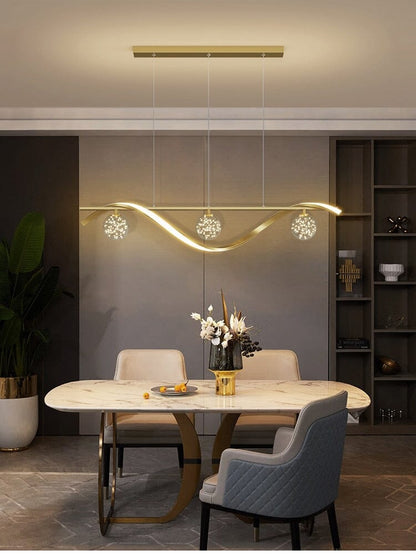 Elegant Curved Ceiling Chandelier