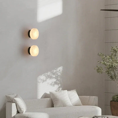 Elegant Marble Circular LED Wall Lamp for Home