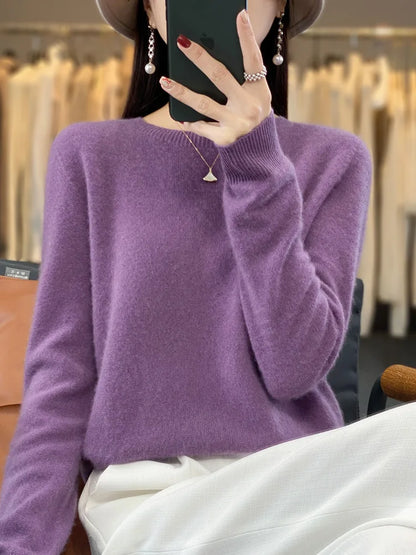 Cozy Women's Crew Neck Merino Wool Sweater