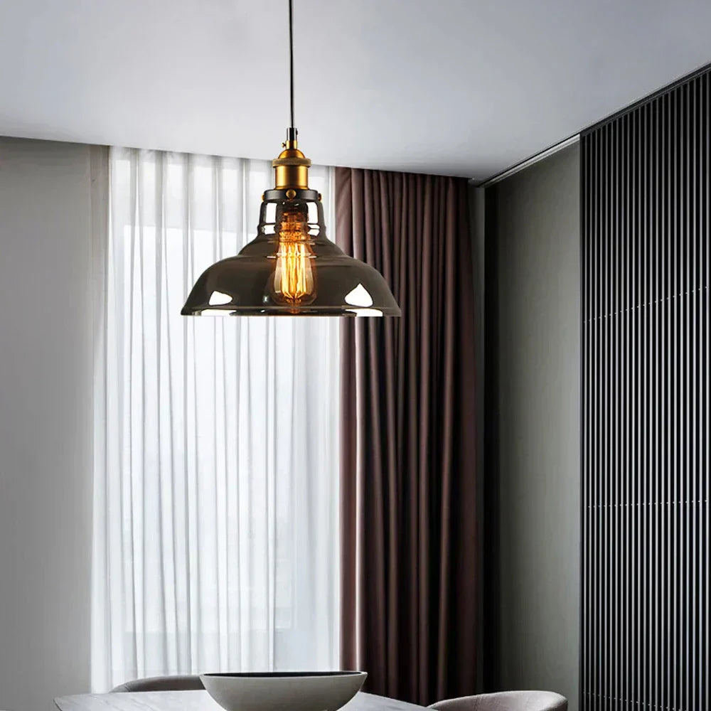 Vintage Glass Drop Light Fixture for Living Rooms