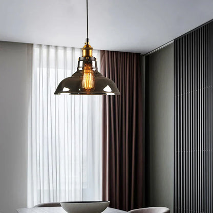 Vintage Glass Drop Light Fixture for Living Rooms