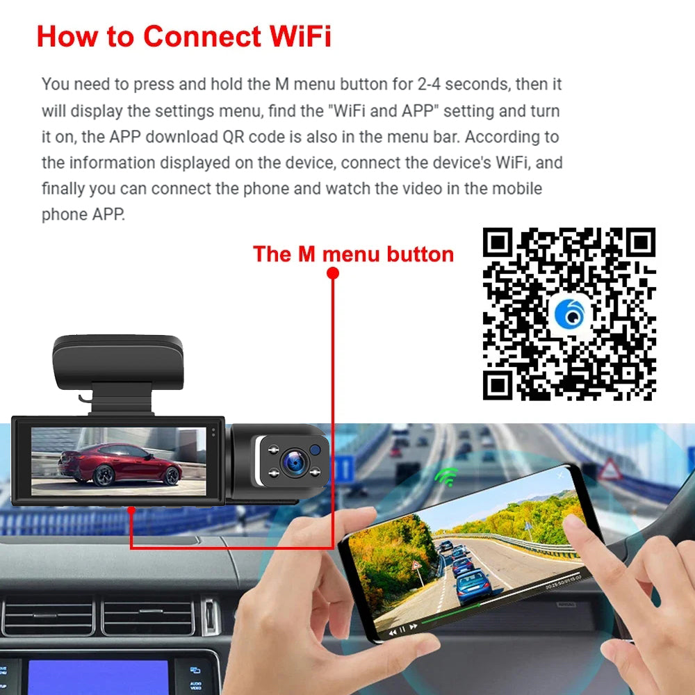 Dual Lens 1080P Car Dashboard Camera