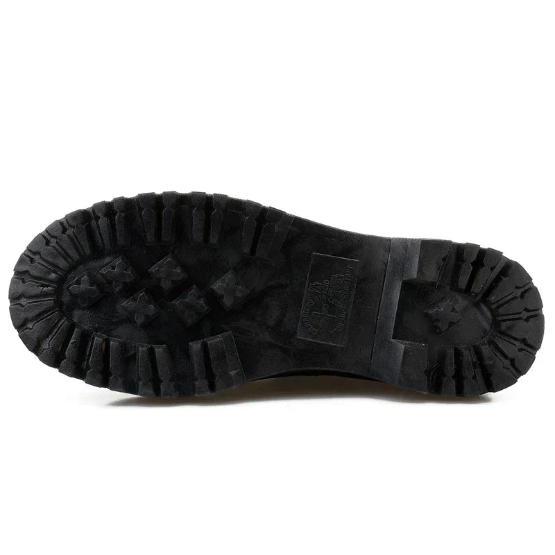 Authentic Leather Platform Boots with Zipper for Edgy Style